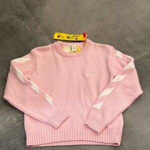 Off-White Pink Sweater with White Details